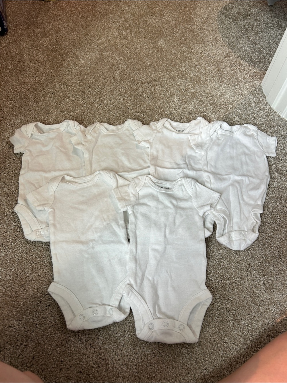 Plain White Short-Sleeve Baby Onesies - Pack of 6